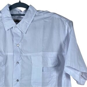 White Haband Travelers Shirt‎ Mens Large Pearl Snap Short Sleeve Pockets 2XL